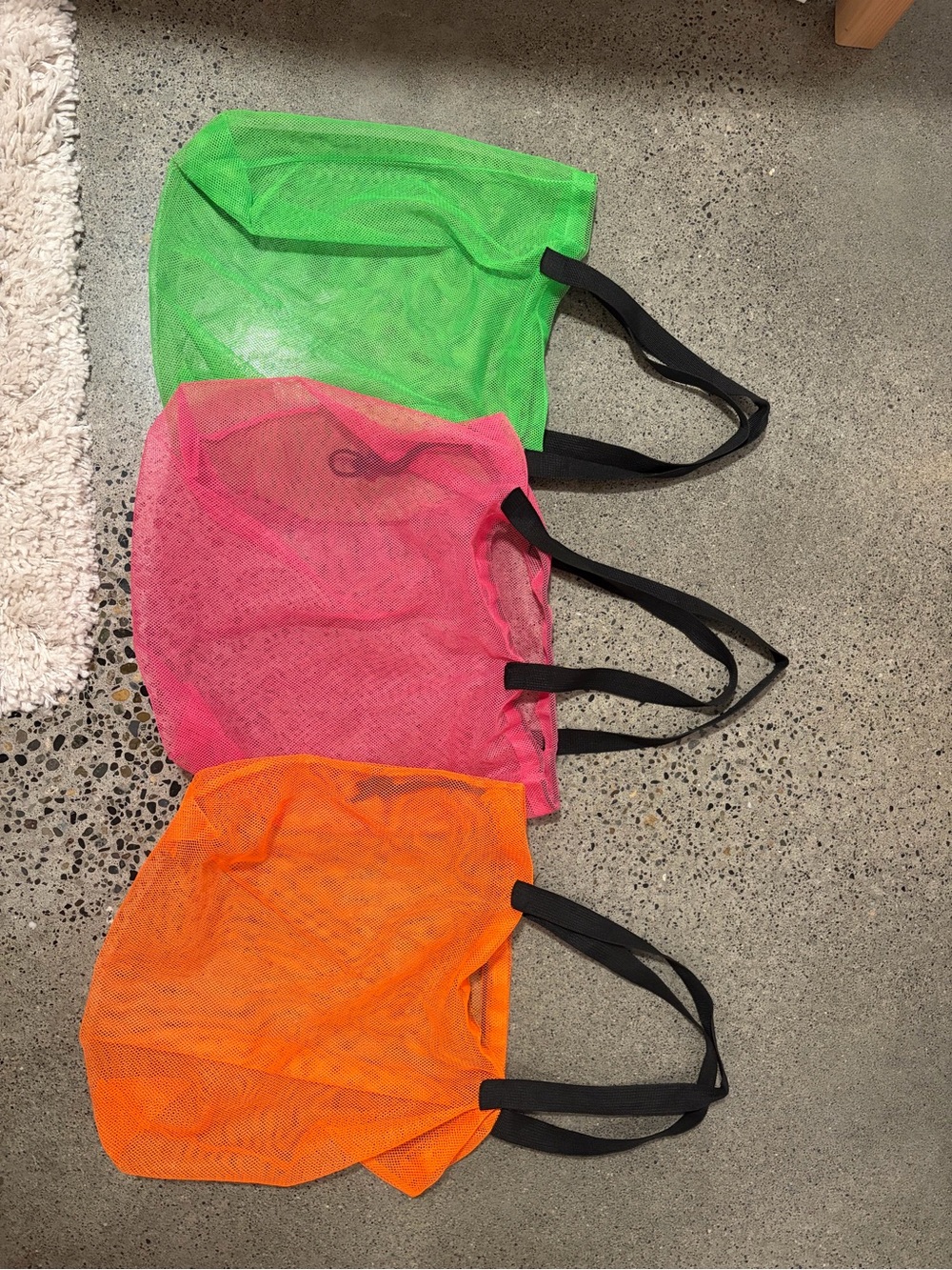 Bright Mesh Tote Bag - Pink, Green, Orange